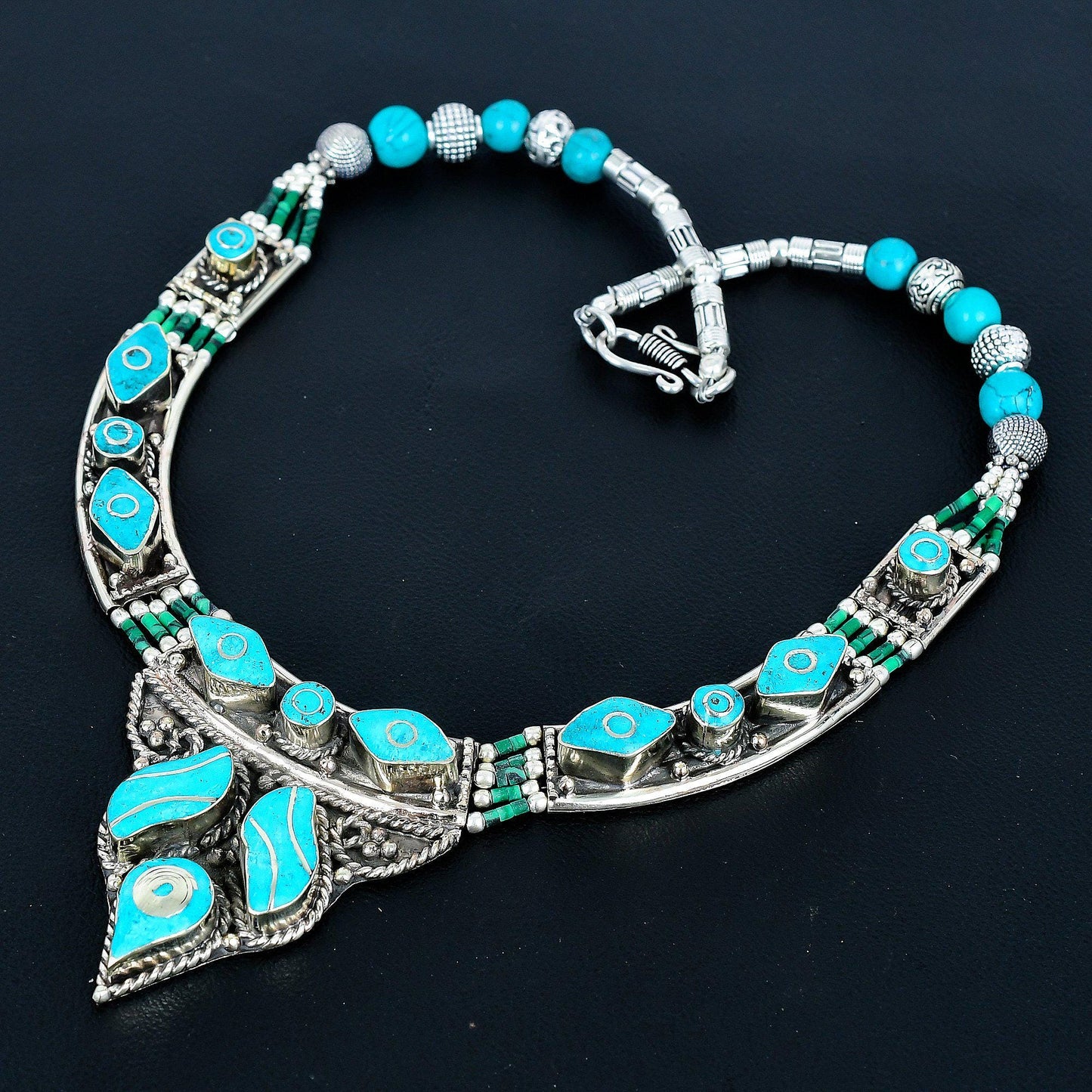 Turquoise Gemstone Sterling Silver Necklace