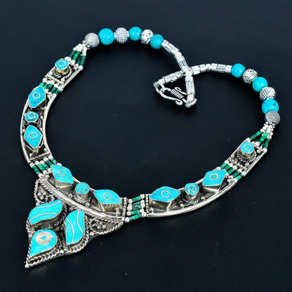 Turquoise Gemstone Sterling Silver Necklace