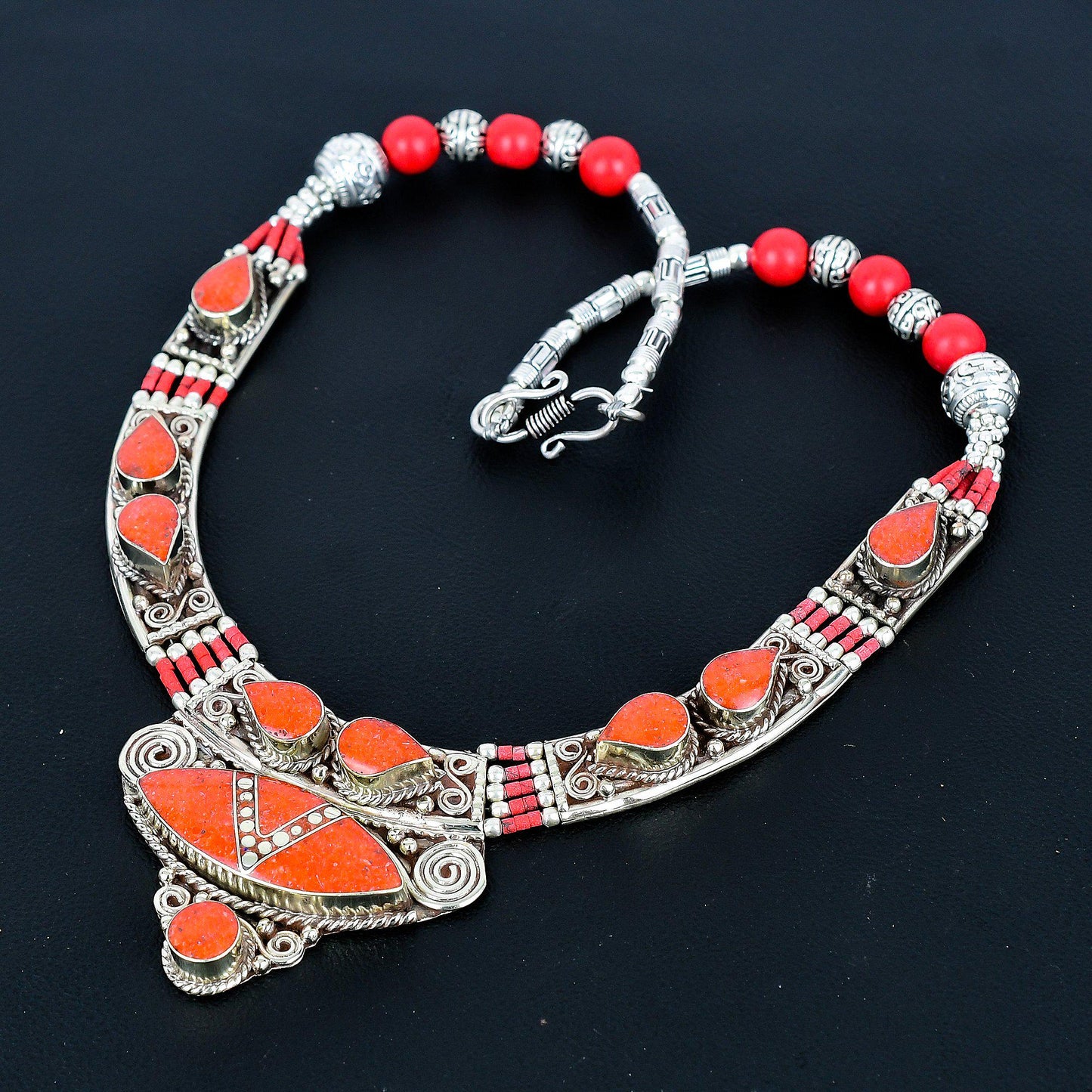 Red Coral Gemstone Necklace