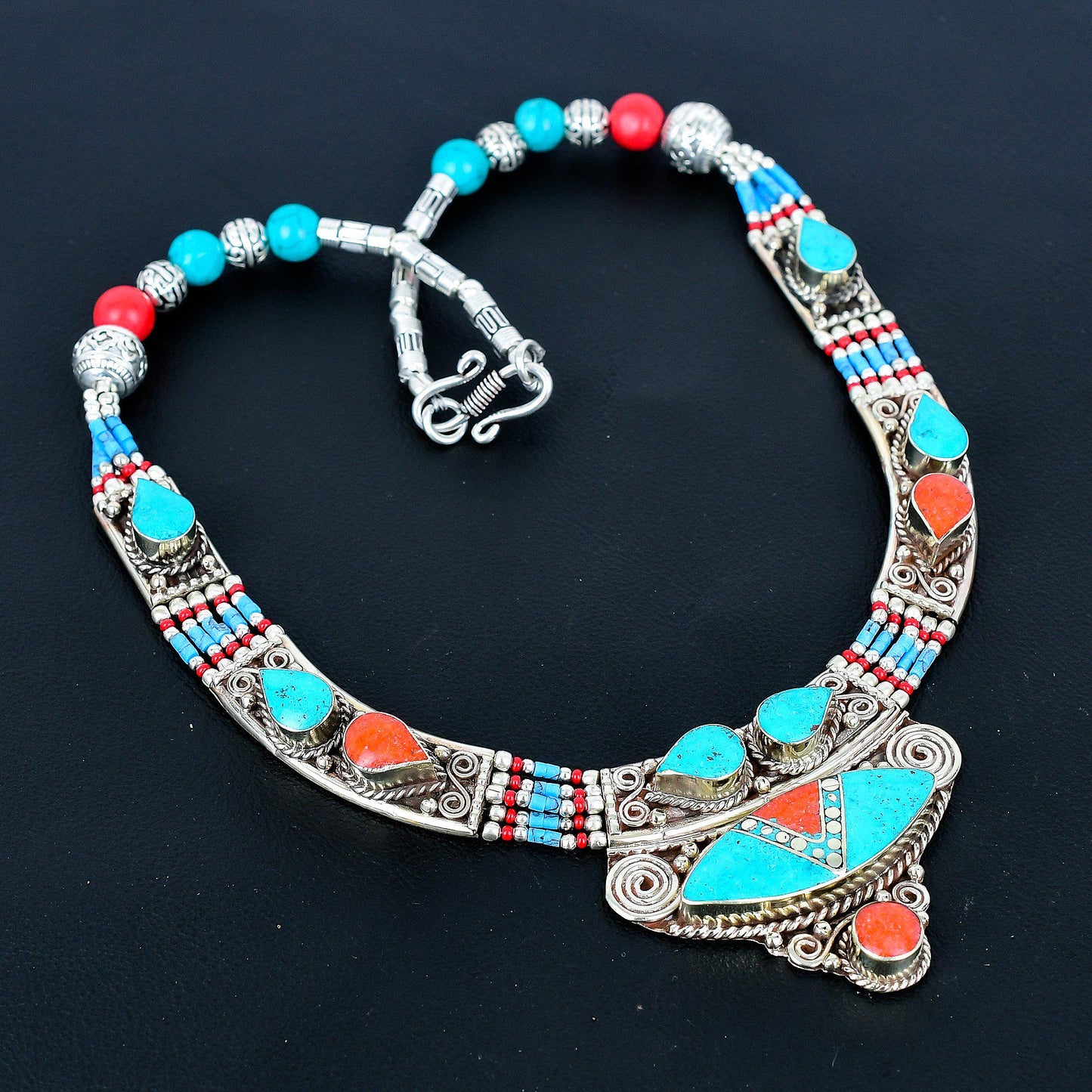 Turquoise Coral Gemstone Necklace
