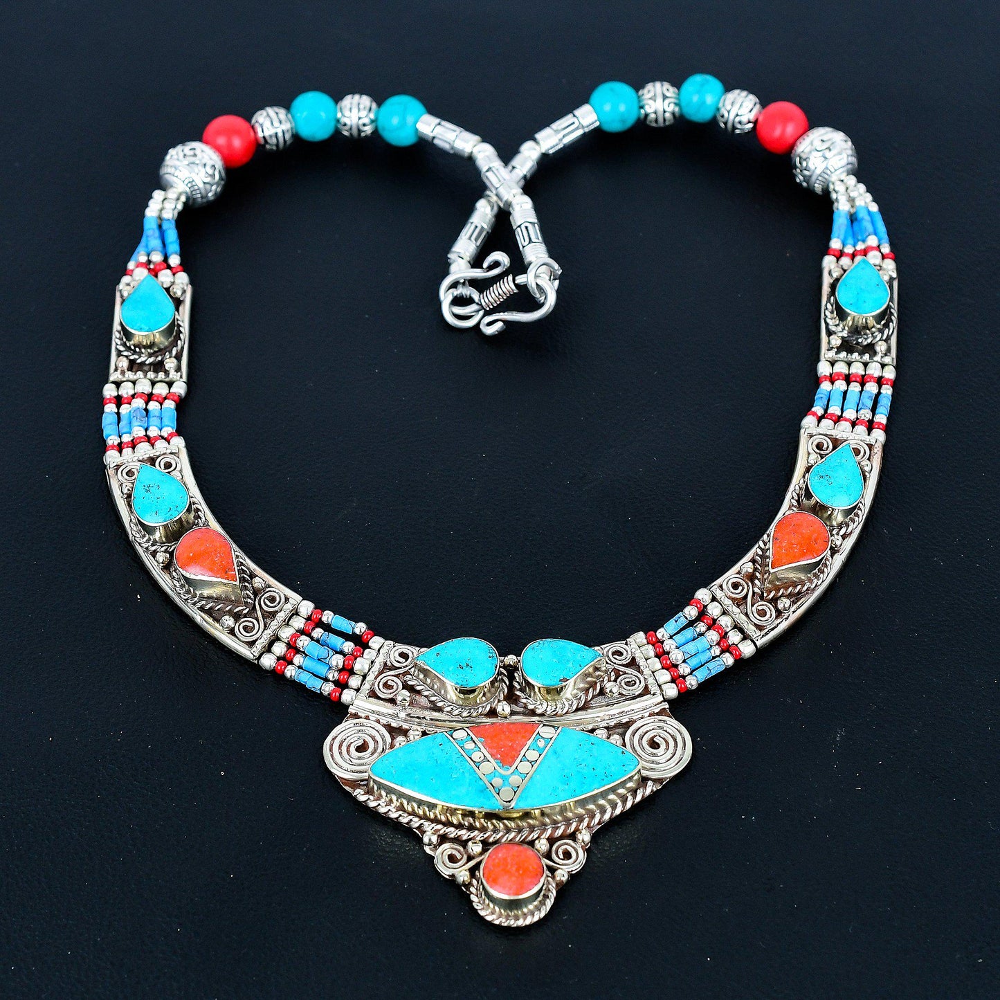 Turquoise Coral Gemstone Necklace
