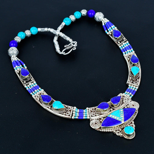 Turquoise Gemstone Sterling Silver Necklace