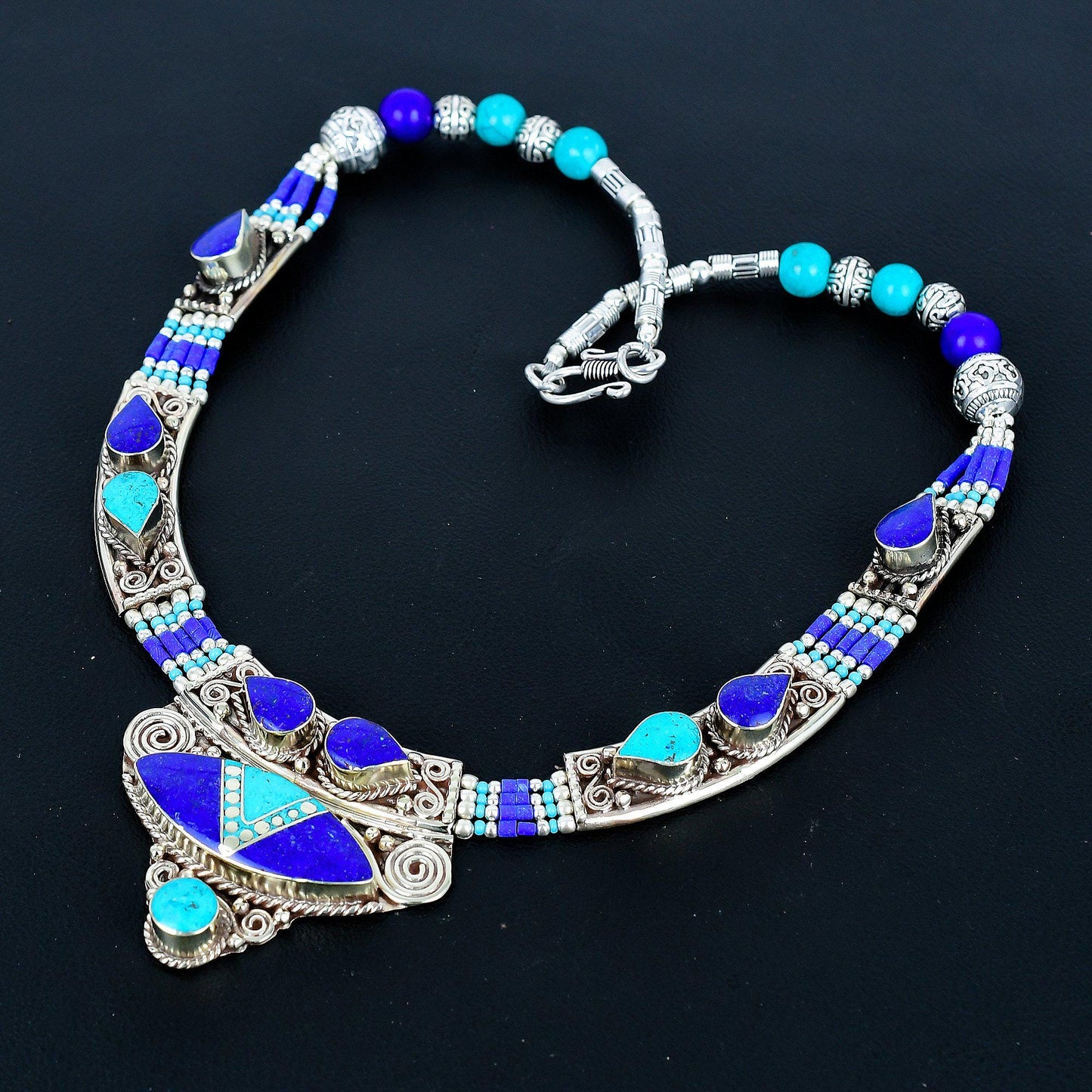 Turquoise Gemstone Sterling Silver Necklace