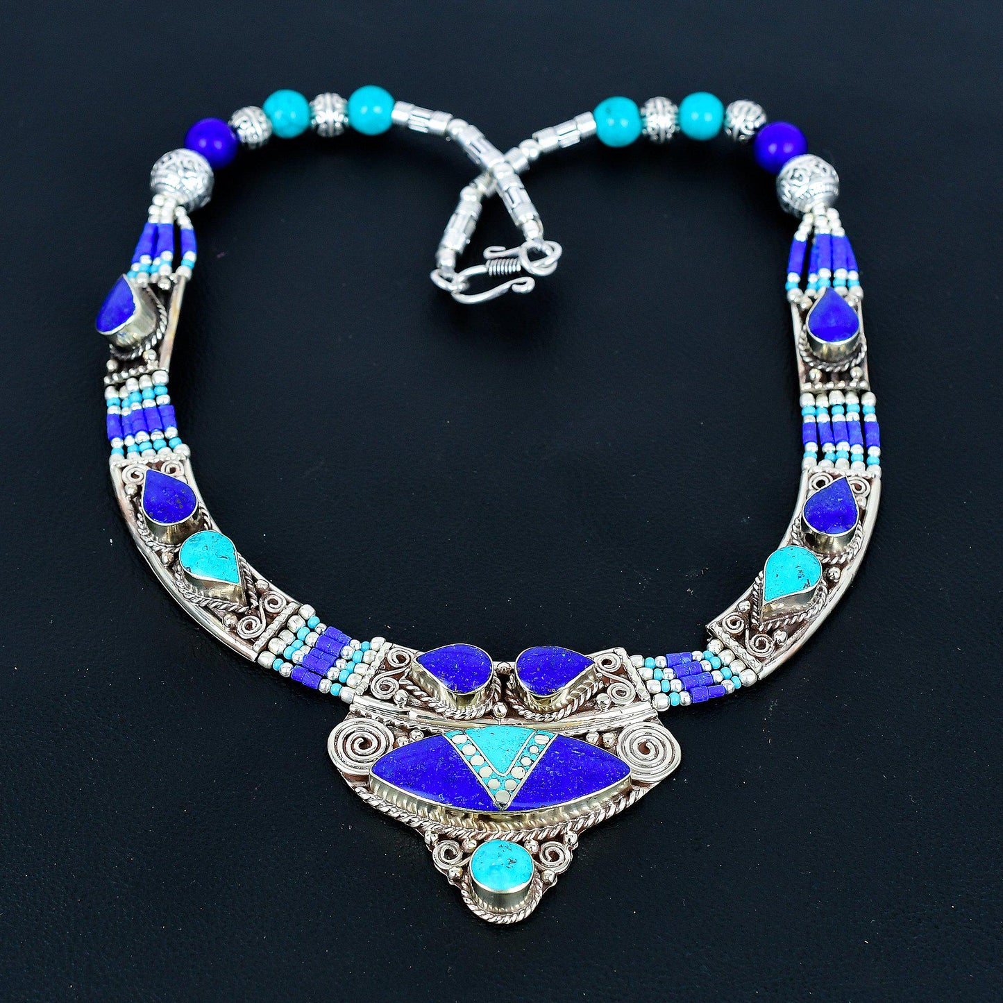 Turquoise Gemstone Sterling Silver Necklace