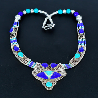Turquoise Gemstone Sterling Silver Necklace