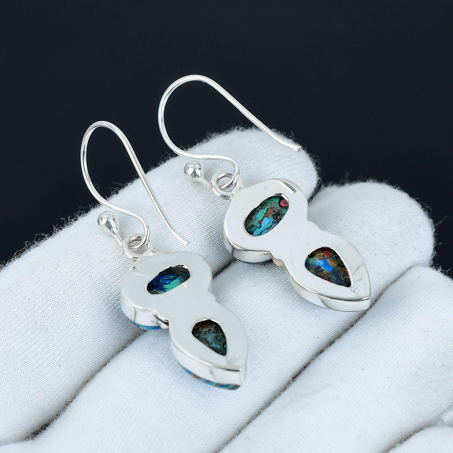 Rainbow Calsilica Gemstone Earrings