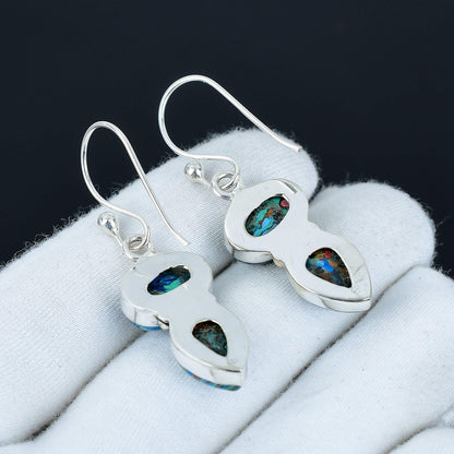 Rainbow Calsilica Gemstone Earrings