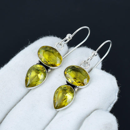 Yellow Citrine Gemstone Earrings