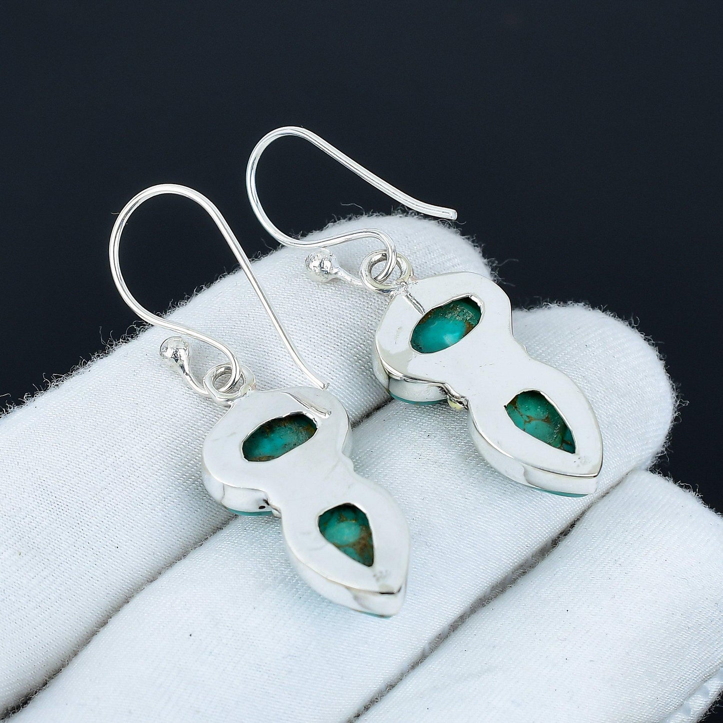 Turquoise Gemstone Sterling Silver Earrings