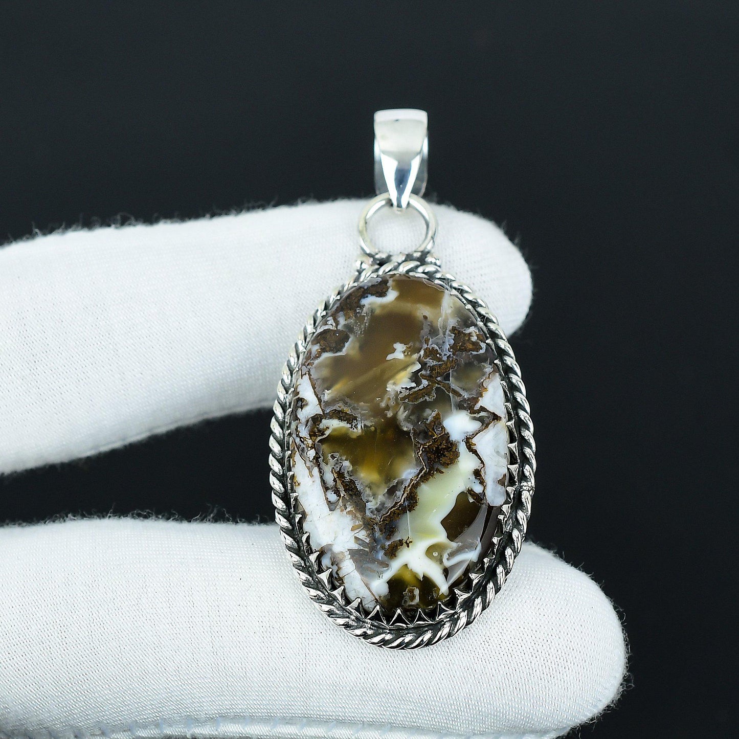 Brown Montana Agate Gemstone Pendant