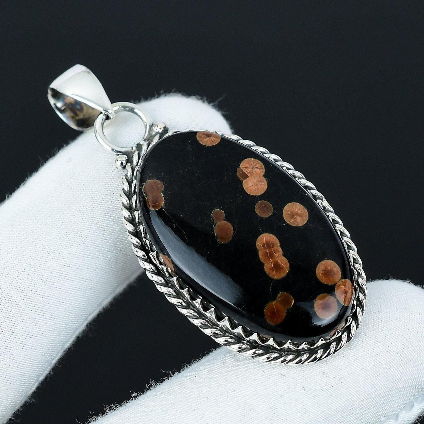 Grey Picasso Jasper Gemstone Pendant