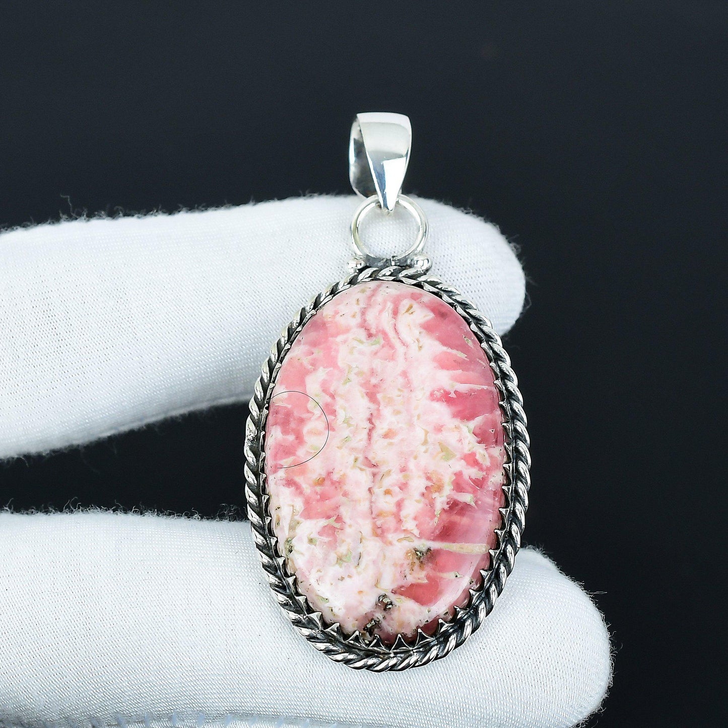 Pink Rhodochrosite Gemstone Pendant