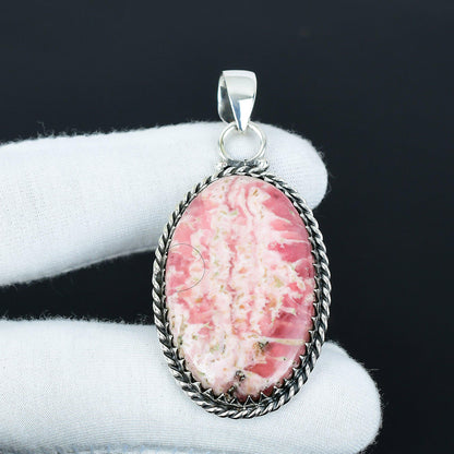 Pink Rhodochrosite Gemstone Pendant