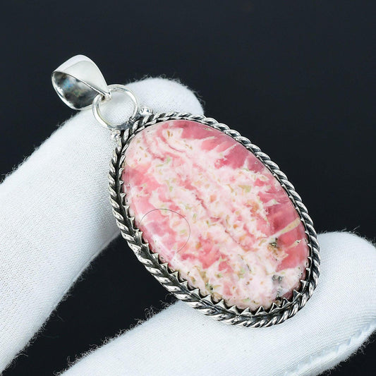 Pink Rhodochrosite Gemstone Pendant