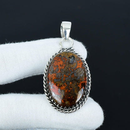 Brown Seam Agate Gemstone Pendant