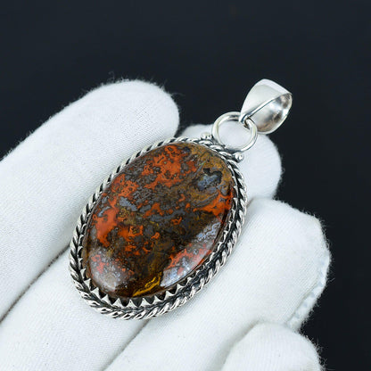 Brown Seam Agate Gemstone Pendant