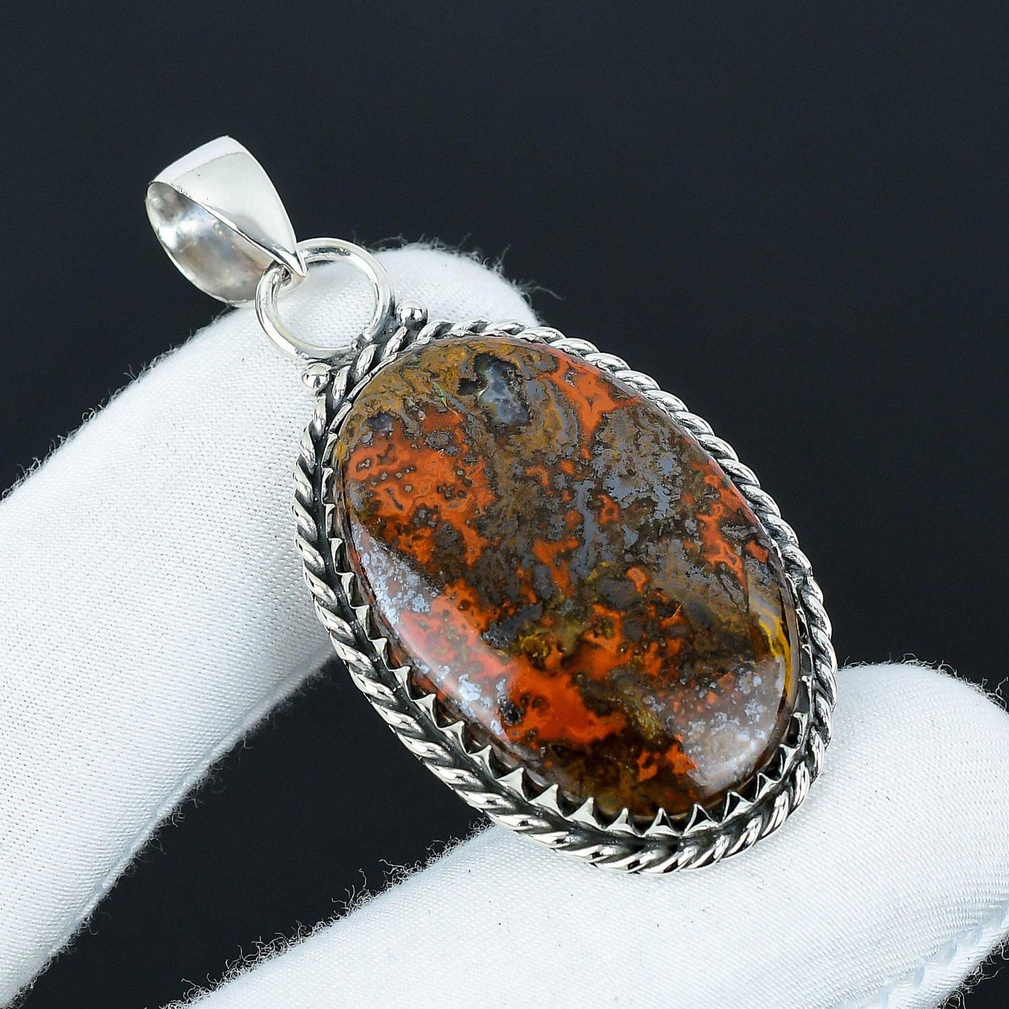 Brown Seam Agate Gemstone Pendant
