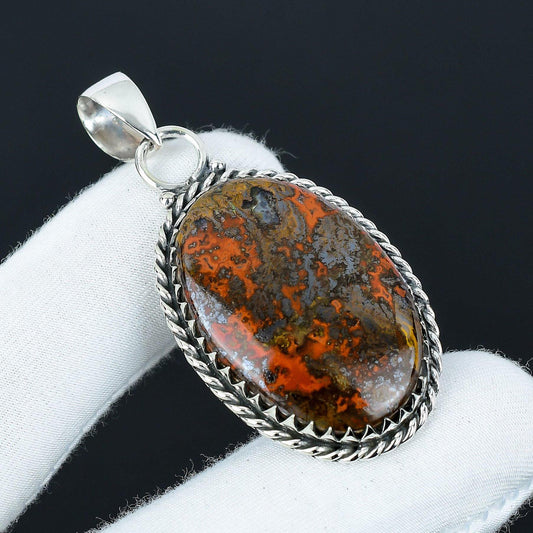 Brown Seam Agate Gemstone Pendant