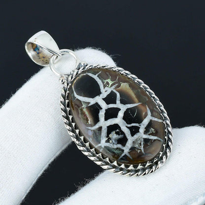 Yellow-Brown Septarian Gemstone Pendant