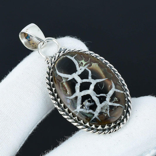 Yellow-Brown Septarian Gemstone Pendant
