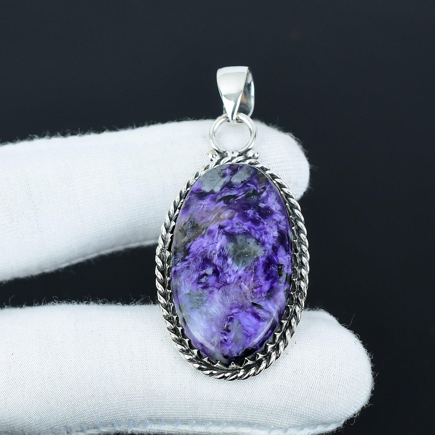 Purple Charoite Gemstone Pendant