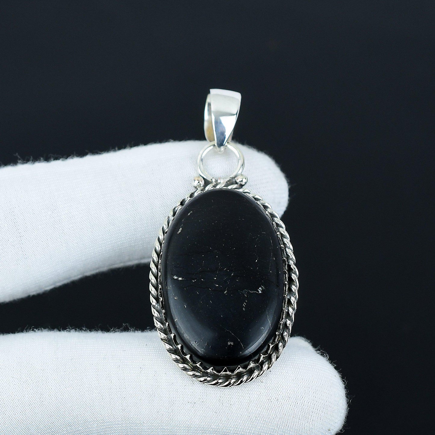 Black Obsidian Gemstone Pendant