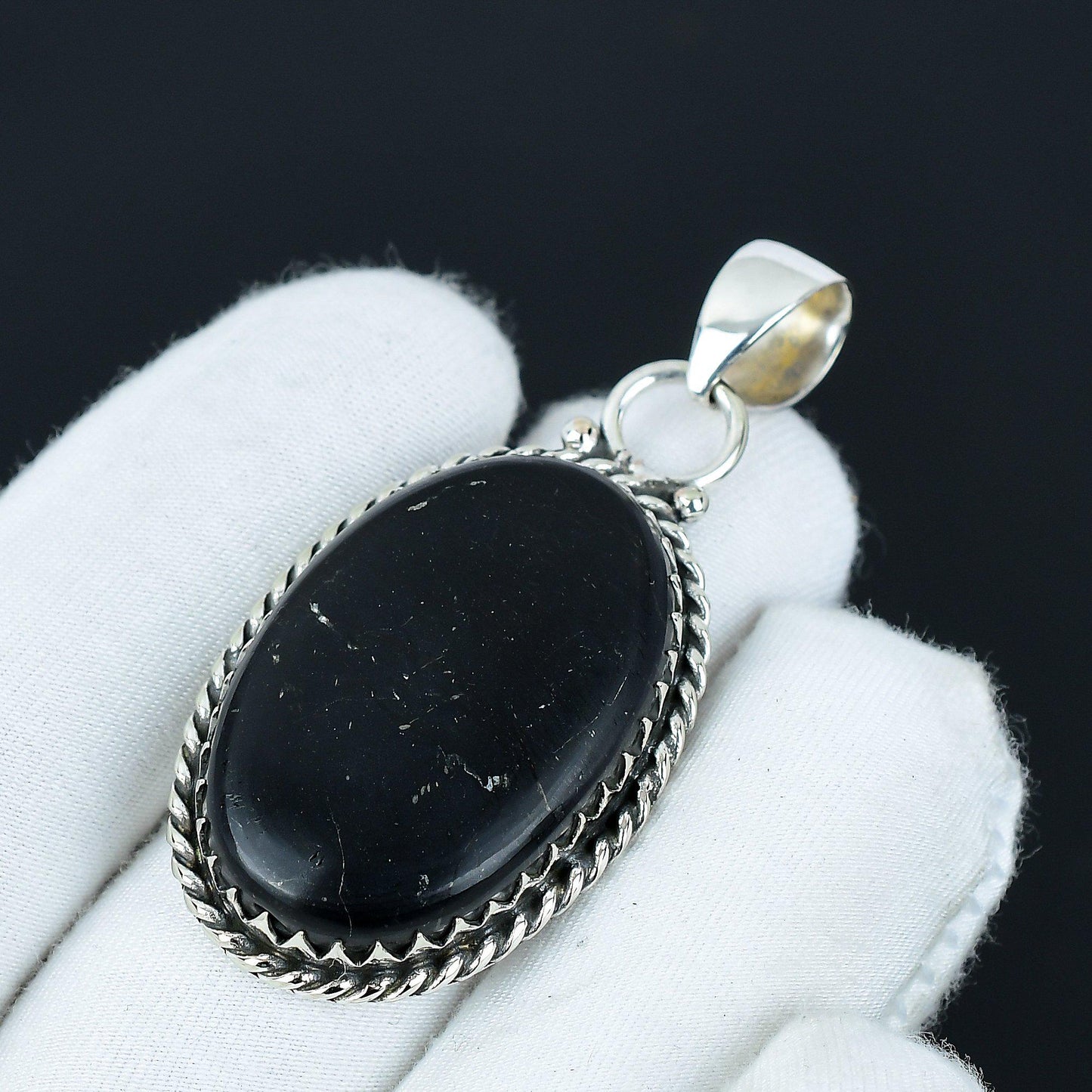 Black Obsidian Gemstone Pendant