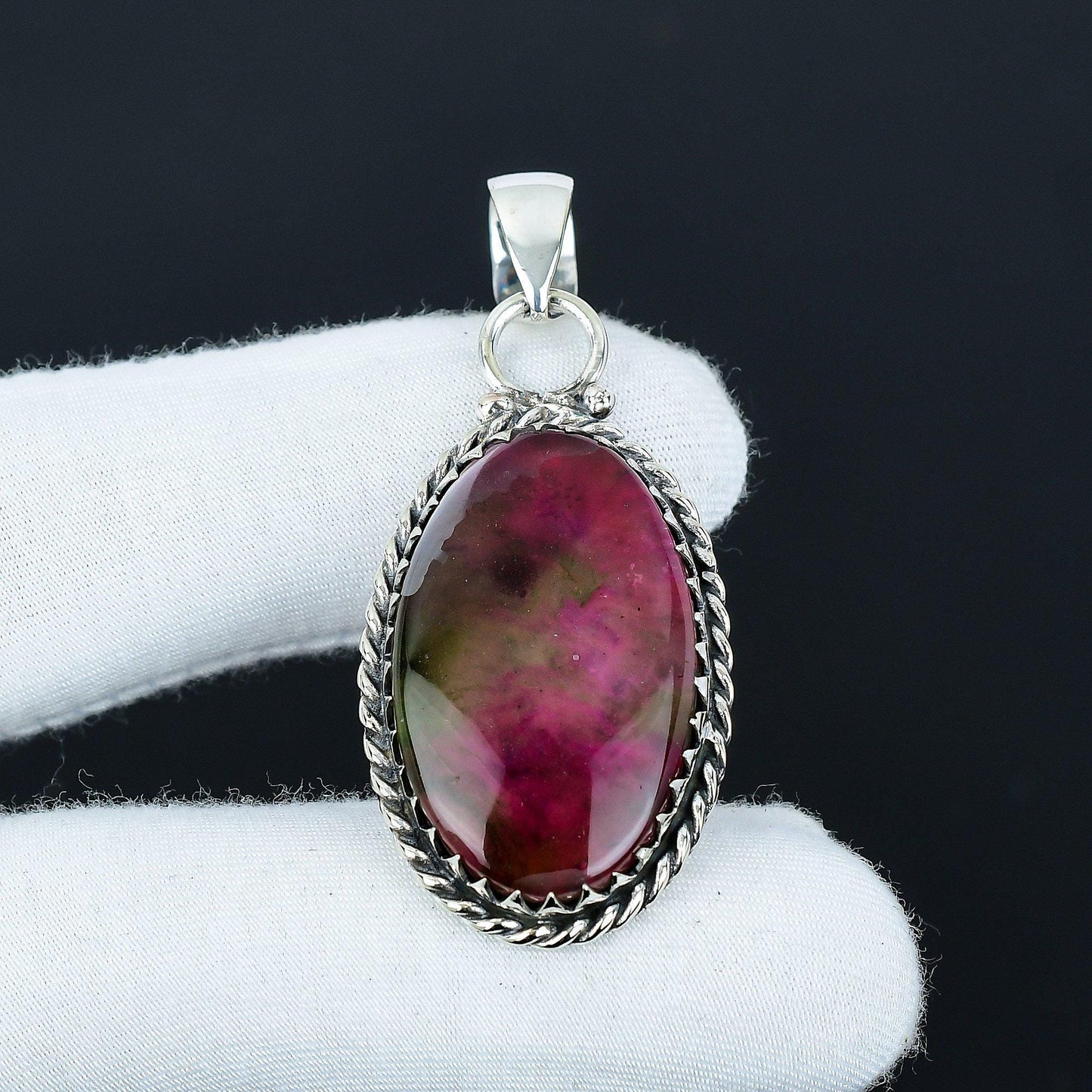 Pink Dendrite Opal Gemstone Pendant