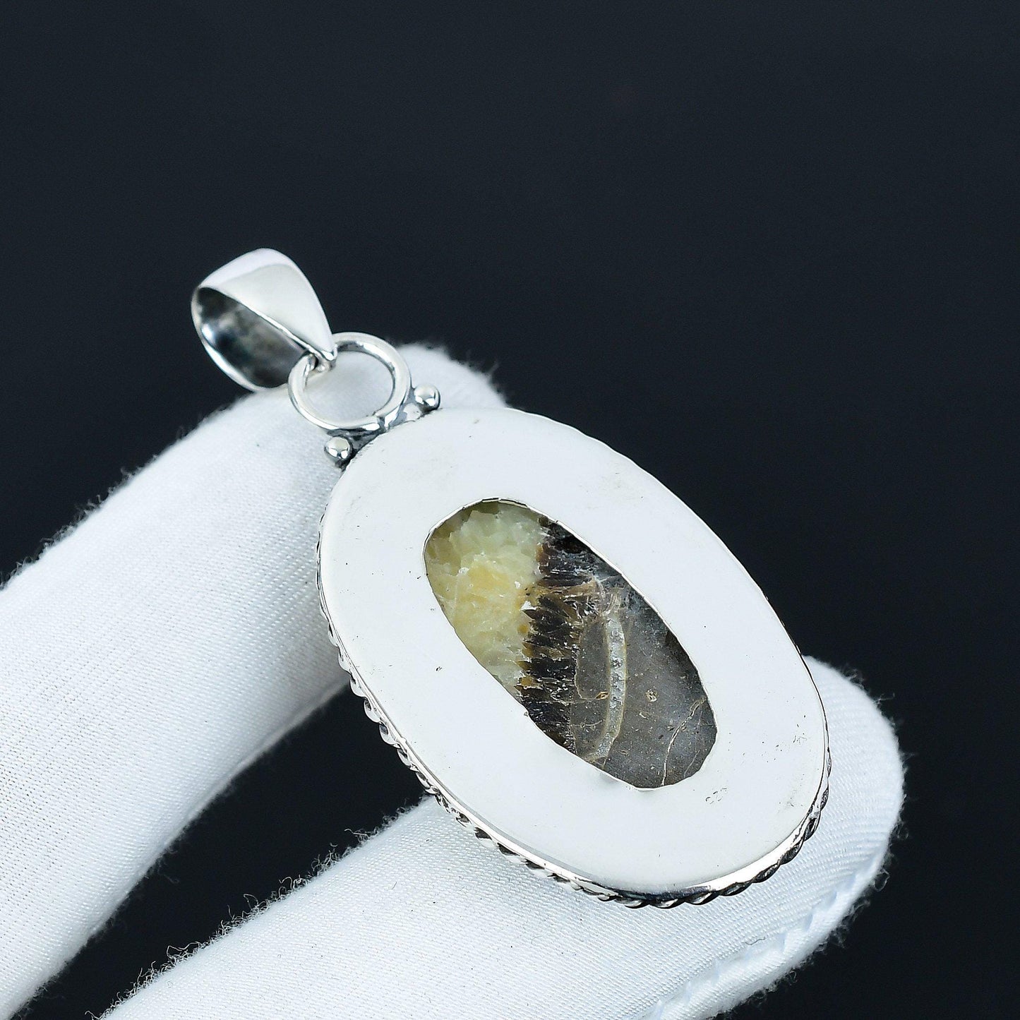 Yellow Septarian Gemstone Pendant