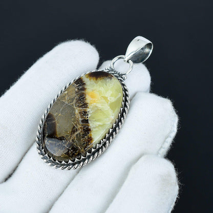Yellow Septarian Gemstone Pendant