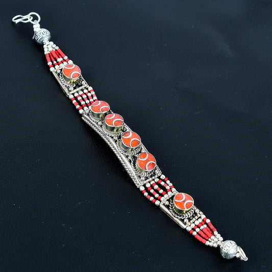 Red Coral Gemstone Bracelet