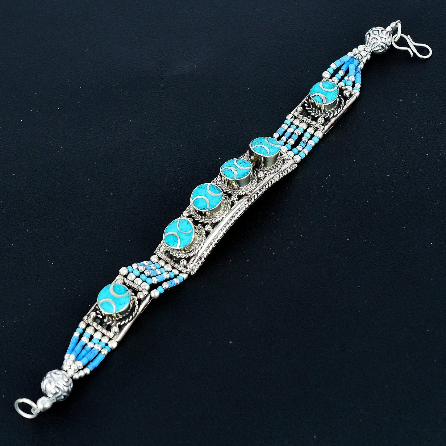 Turquoise Gemstone Silver Bracelet