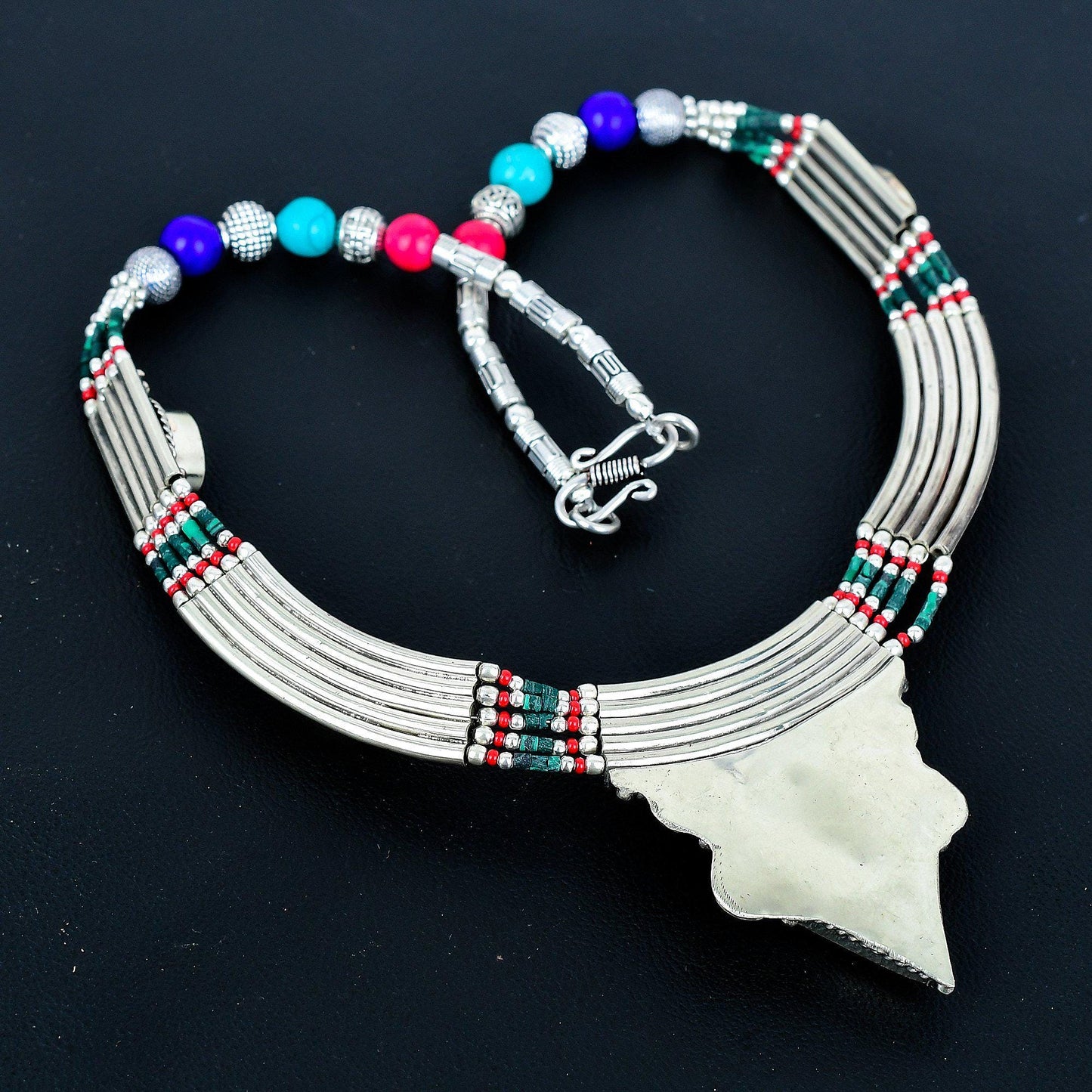 Turquoise Coral Lapis Lazuli Gemstone Necklace