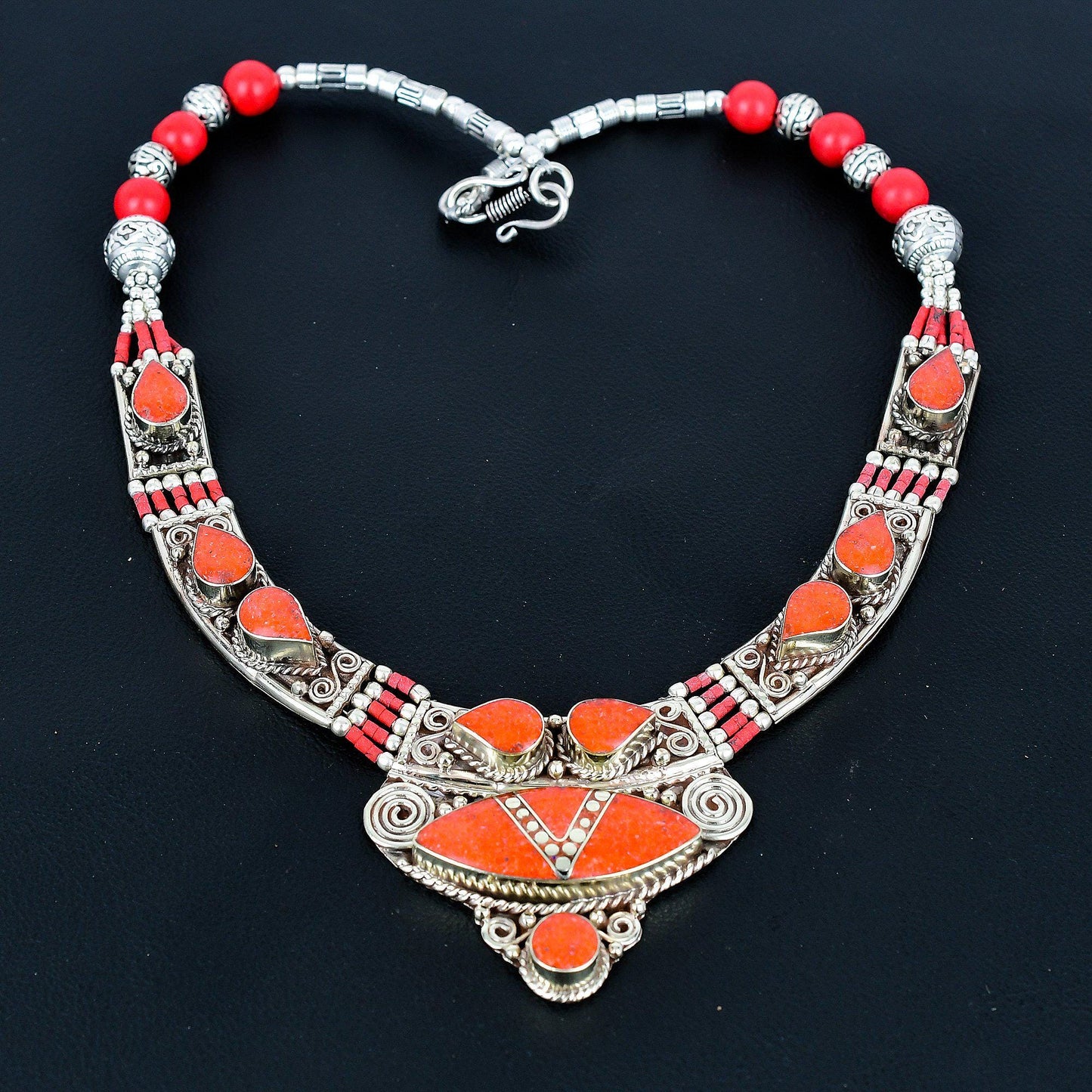 Red Coral Gemstone Necklace