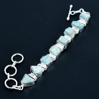 Green Amazonite Gemstone Sterling Silver Bracelet